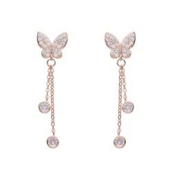 Aros Mariposas con puntos de luz Rose