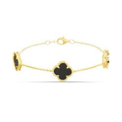 Pulsera dorada con Tréboles Esmaltados