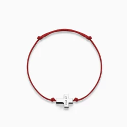 Pulsera Hilo cruz en plata