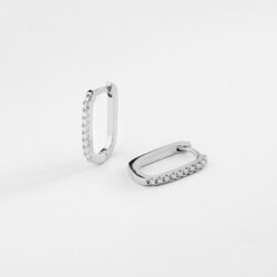 Par de aros Rectangulares finos en Plata