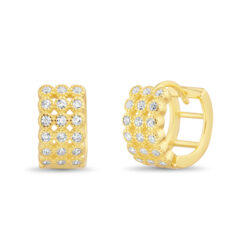 Par aros argolla triple con piedras