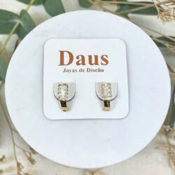 Aros Brisura Con Piedras Baguette Oro 18 k