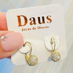 Aros Brisura Bola De Fuego Oro 18 k
