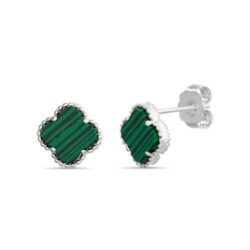 Par de aros trebol verde