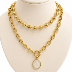Conjunto De Dios Choker Con Bolitas y Cadena Medalla Milagrosa