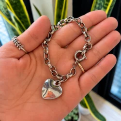 Pulsera Roló con Dije de Corazón