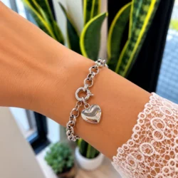 Pulsera Roló con Dije de Corazón