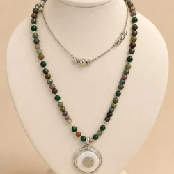 Collar de Agata India con Fornituras de Plata 925