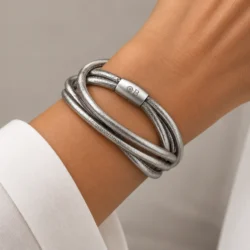 Pulsera Collar BYOD Cuero y Plata 925