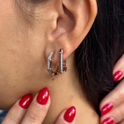 Conjunto Premium Aros y Anillo Octogonal Link