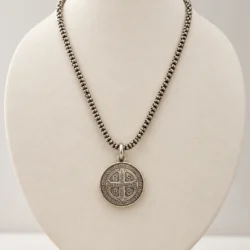 Cadena Panal con Medalla de San Benito Doble Faz