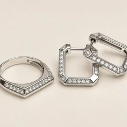 Conjunto Premium Aros y Anillo Prisma Link