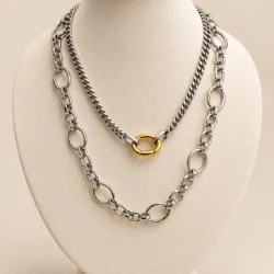 Conjunto Cadenas Alta Bijou Bronce Rodinado De Dios